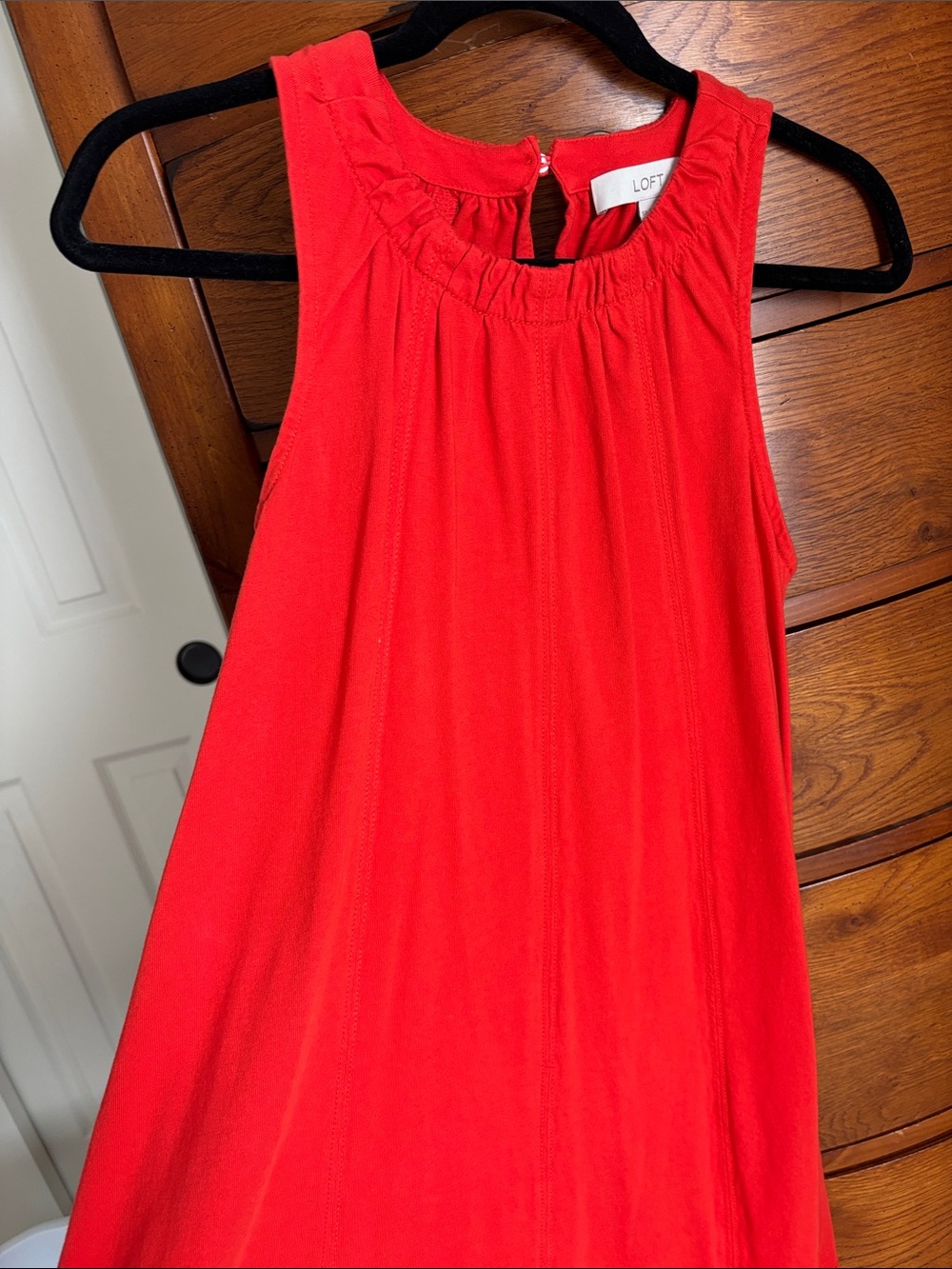 LOFT Vibrant Red Sleeveless Shift Dress